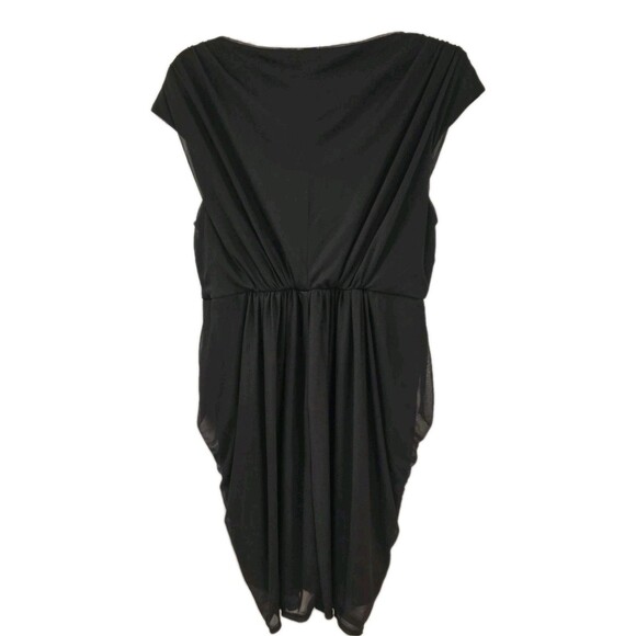 Draped Black Whimsigoth Witchy Goth Party Dress By Collection Dressbarn Size 14 - Picture 7 of 12